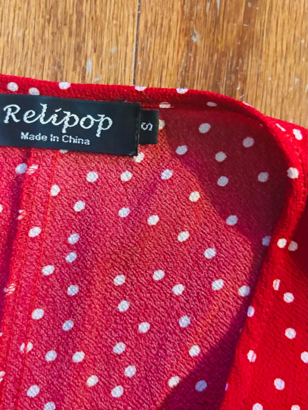 Relipop Red Polka Dot Wrap Mini Dress with Ruffle Hem NWOT Size Small - Picture 10 of 10